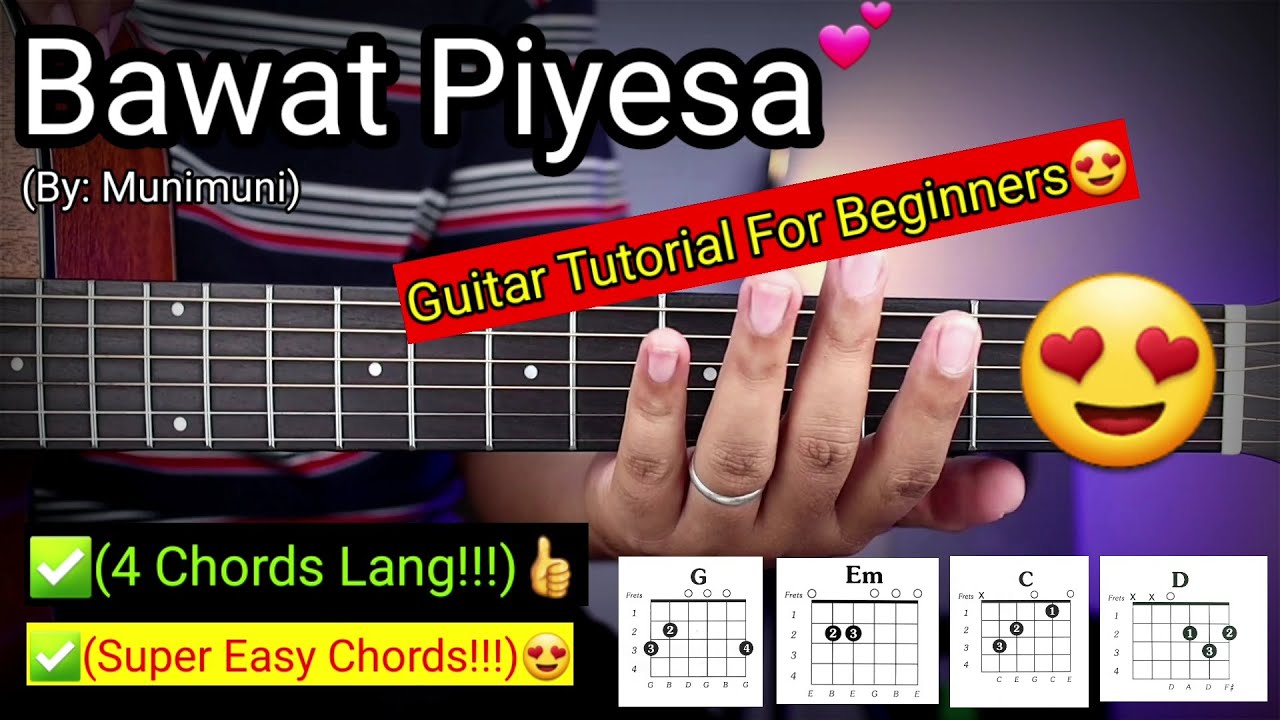 Bawat Piyesa - Munimuni (Super Easy Chords)ð | 4 Chords Lang