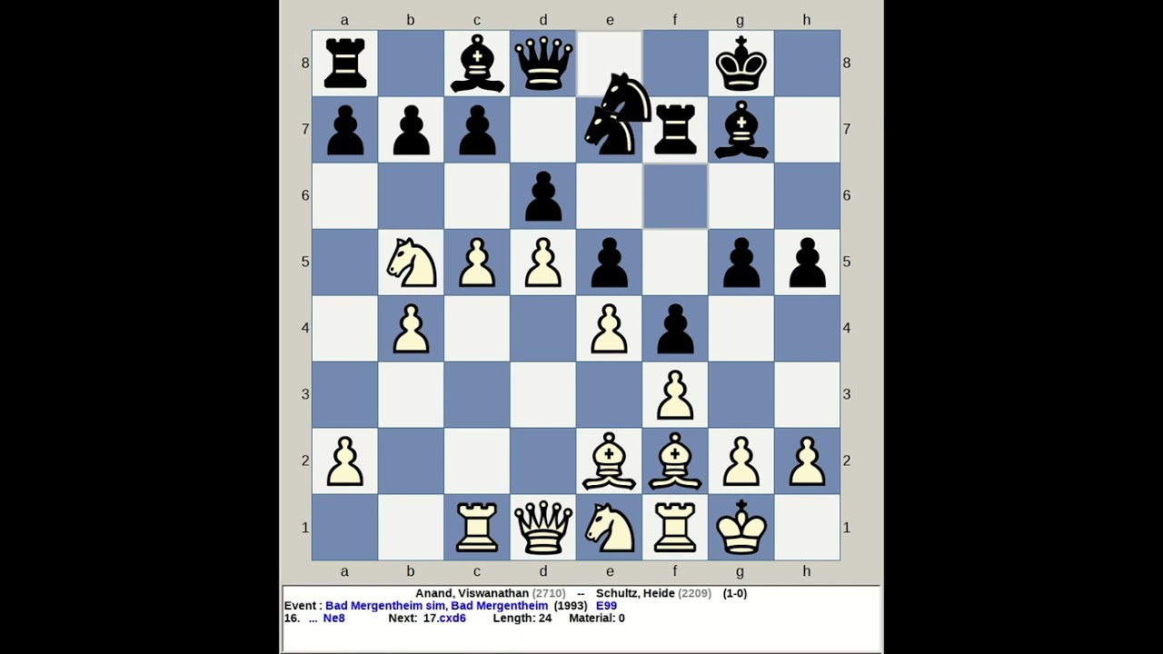 Anand, Viswanathan vs Schultz, Heide | Bad Mergentheim Simul Chess 1993, Germany