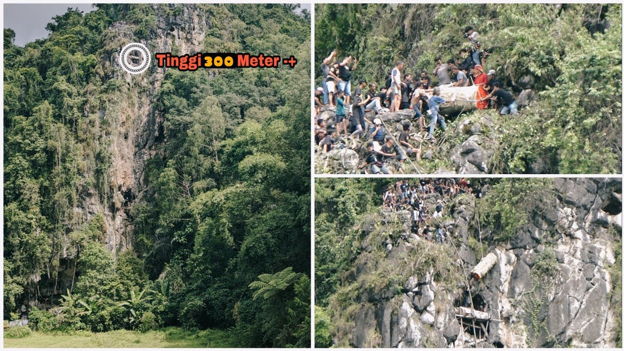 Pemakaman Bangsawan Toraja Londa di Tebing Setinggi 300 Meter Lebih Bikin DagDigDug Sangat Extrim😱😱😱