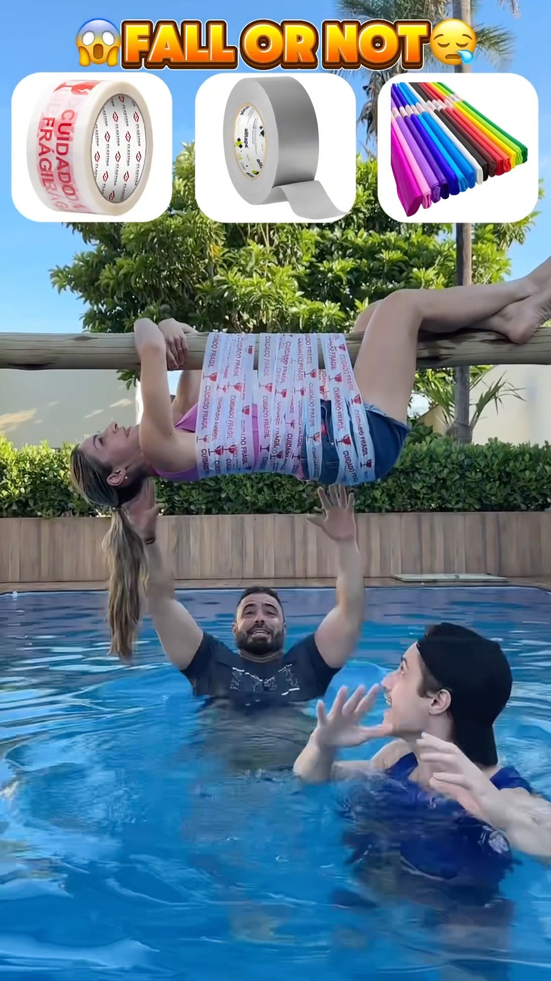Será que ela vai cair na água fria?!? #shorts #challenge