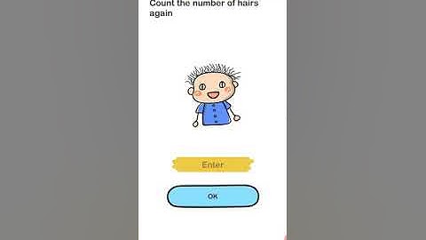 Brain Out Level 118 Count the number of hairs again. #SUBSCRIBE