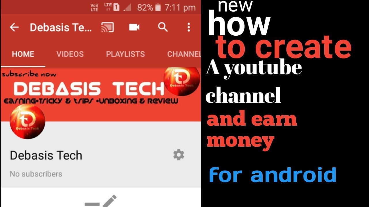 How to create a youtube channel and earn money for android - YouTube