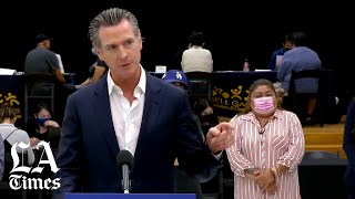 Newsom touts California’s rent relief program