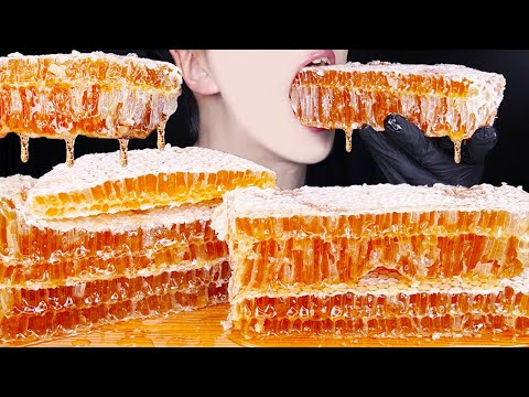 ASMR RAW HONEYCOMB MUKBANG 벌집꿀 먹방 蜂の巣 ハニカム 咀嚼音 モッパン NO TALKING EATING SOUNDS