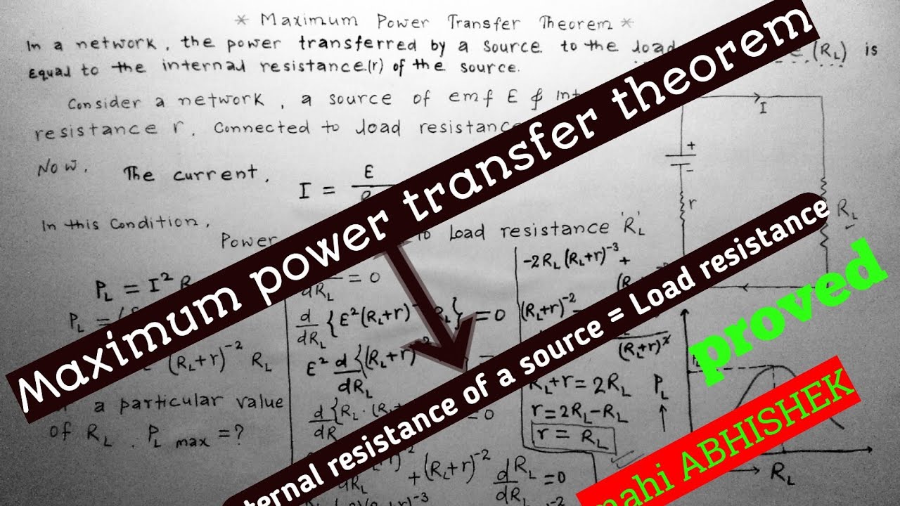 Maximum power transfer theorem - YouTube