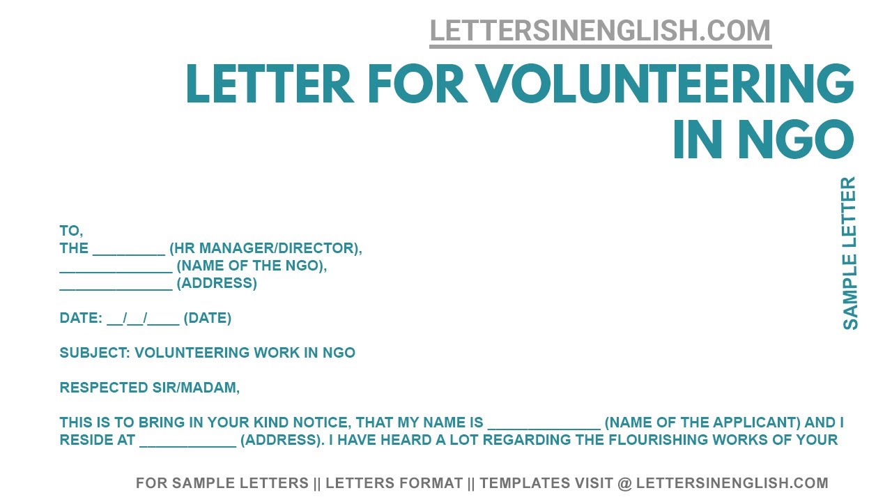 an application letter for volunteer work