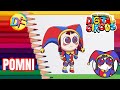 Dibuja  a Pomni 🤡 del Asombro Circo Digital 🎪🎡 tutorial para niños ✏️🧑🏼‍🏫 paso a paso 