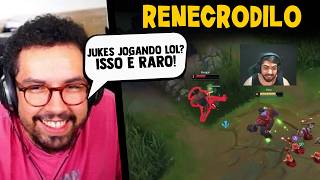 JUKES JOGANDO LOL? ISSO É NOVIDADE! | YETZ REACT RENECRODILO