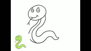 رسم ثعبان للاطفال بسهولة خطوة بخطوة How to draw a snake very easy#shorts