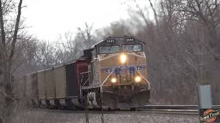 Two UP priority trains fly under DJI Air 2S drone, loaded coal train and some dog action!