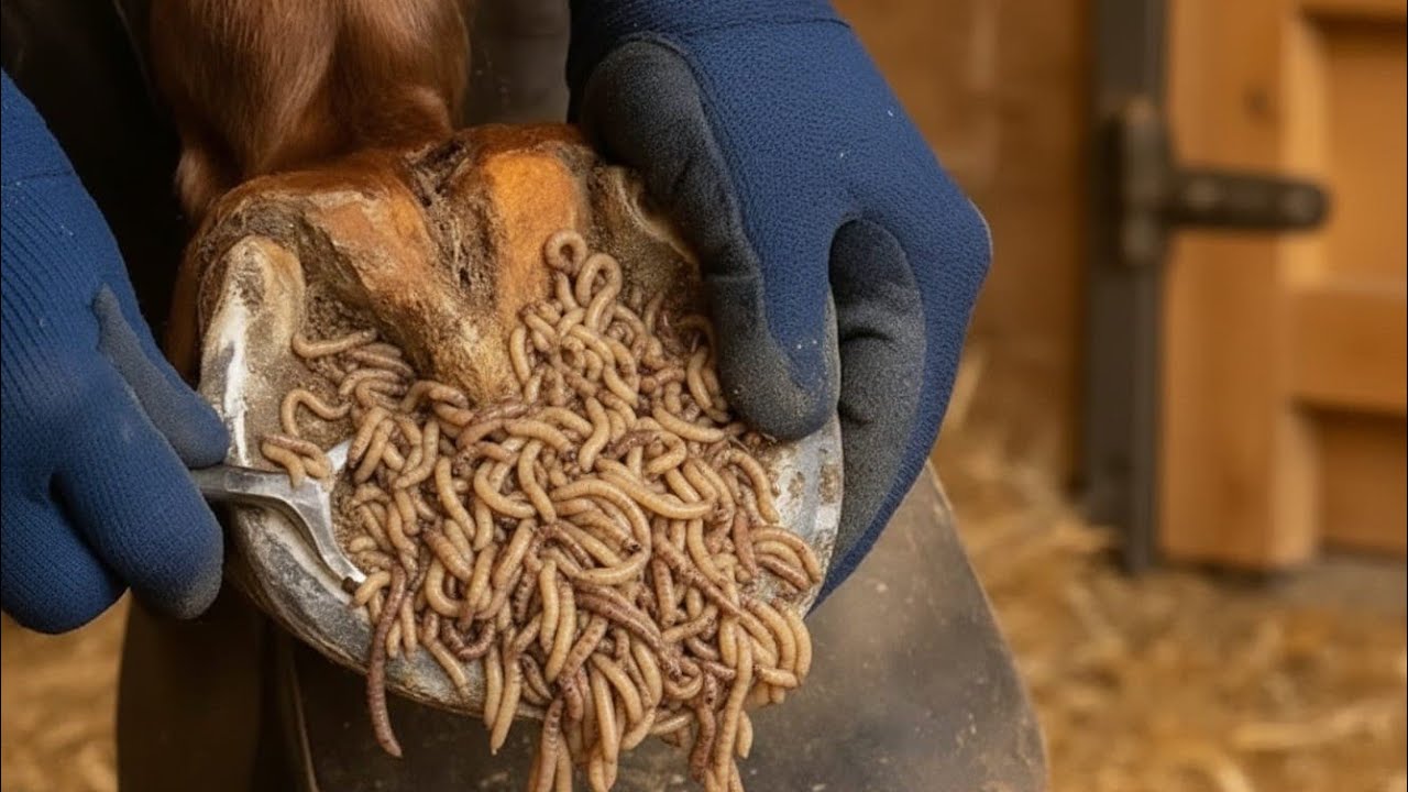 Thousands of Worms Found Inside This Horse’s Hoof… The Most Shocking Trim Yet!