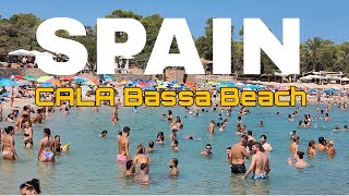 🏝️Cala Bassa Beach Ibiza| Best Beaches in Spain | Popular Beach in IBIZA| Beach walk |🏝️