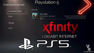 Playstation 5 Download Speeds - Xfinity 1 GIGABIT Internet XFi - God of War PS5 Ethernet