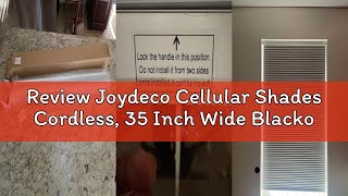 Review Joydeco Cellular Shades Cordless, 35 Inch Wide Blackout Cellular Blinds for Windows, Waterpro