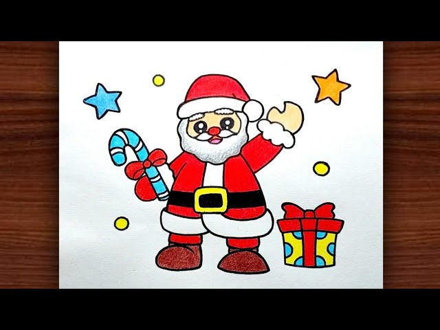 Download Decorative Santa Claus Drawing for Holidays and Special Occasions  PNG Online - Creative Fabrica