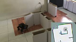 Oped Quadruped Dynamixel AX-12 #5 - Autonomous Navigation RPLidar A1M8 (CHAMP Robot Controller ROS)
