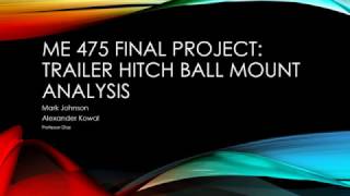 ME 475 Final Project: Trail Hitch Ball Mount