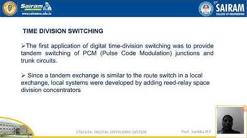 Lecture video_17EC654_Module 4_Time division switching 1_Savitha