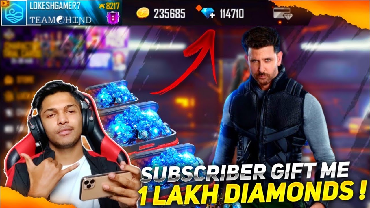 Wasting 99999 Diamonds💎 On Lokesh Gamer Id Richest Id Top 1 Global Badges  - Garena Free Fire 