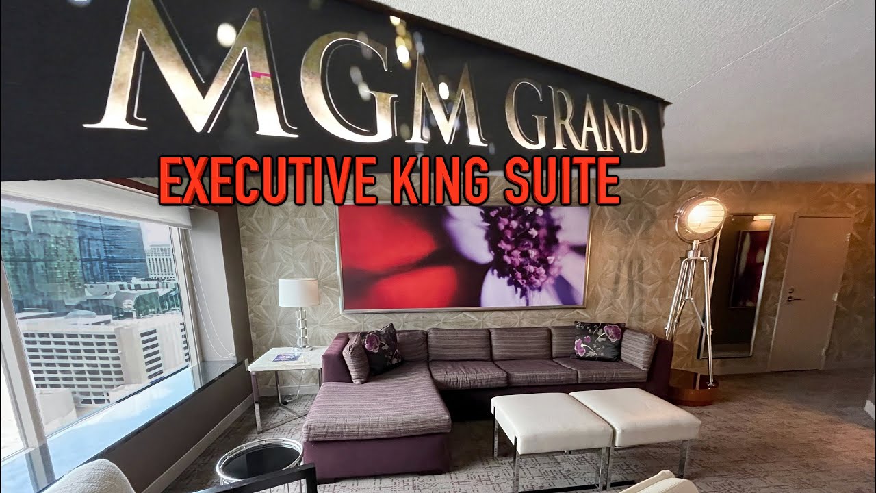 MGM Grand Executive King Suite Room tour & review Las Vegas - YouTube
