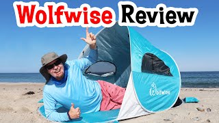 WOLFWISE Easy Pop Up Beach Tent Review (WILL IT BLOW AWAY)