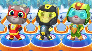 Talking Tom hero dash (android, iOS) - Super Tom vs Jet Black Tom vs Planet Power Tom