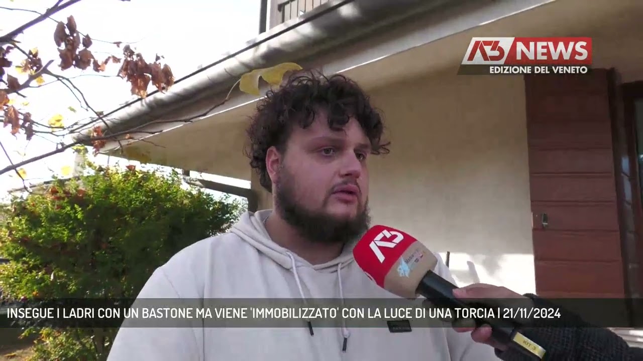 INSEGUE I LADRI CON UN BASTONE MA VIENE 'IMMOBILIZZATO' CON LA LUCE DI UNA TORCIA | 21/11/2024