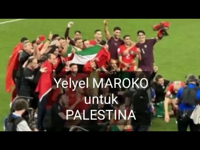 Yel yel suporter Maroko untuk Palestina di Piala Dunia 2022 class=