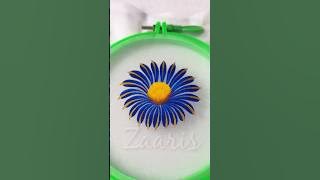 💙💯🎨🌿🌼💜💖🌸🌺 Stunning BLUE & GOLD flower🫶FABRIC PAINTING 🫶💯🎨🌼🌸🌺🎉✨🎊💙 #shorts