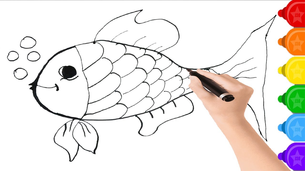 How to draw Fish Drawing and Coloring step by step for Kids Episode-3 ...