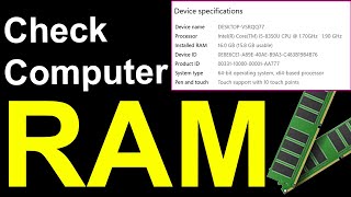 How to Check Computer Ram in Windows [11/10/7/XP]
