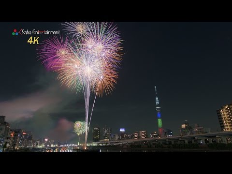 [4K] 2015 隅田川花火大会と東京スカイツリー Amazing Beautiful Sumida river Fireworks