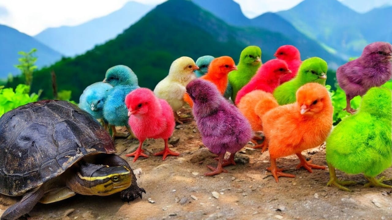 Colorful Chickens, World Cute Chickens, Rainbows Chickens, Cute Cat, Rabbit, Cute Animals #94