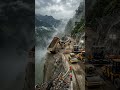 Extreme Road Transformation on the Edge of a Cliff! #shorts #construction #timelapse