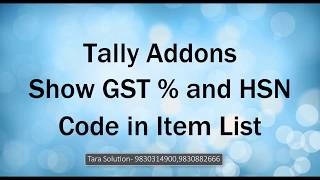 Famous Show GST Rate and HSN Code in Item List Wealth