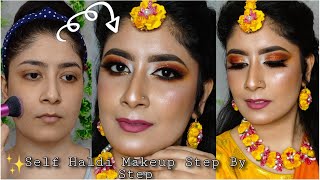 🏵Self Haldi makeup step by step | Easy Haldi makeup for Bride