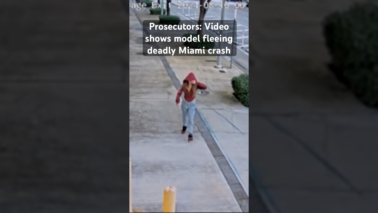 Prosecutors say video shows a social media model fleeing a #Miami car crash killing two people.