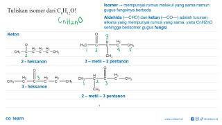 Tuliskan isomer dari  C6H12O !