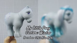 My Little Pony Custom: Winter. Based on G1 Blue Belle. Paint, Rehair/Reroot and Ice / Snowflakes screenshot 4