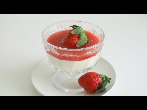 Strawberry Panna Cotta : No Bake Dessert with French Cream 딸기 판나코타 | SweetHailey