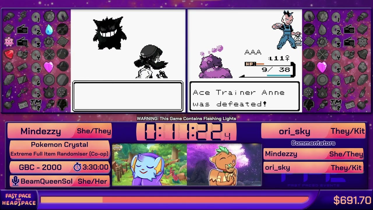 Pokemon Crystal (Extreme Full Item Randomizer (Co-Op)) by Mindezzy & ori_sky in 