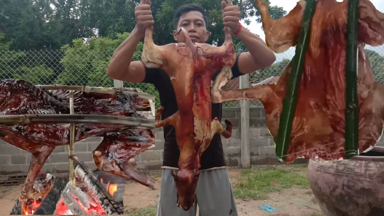 Roast Whole Dog Recipe Eating Dog BBQ Grill Dog and Eat Delicious