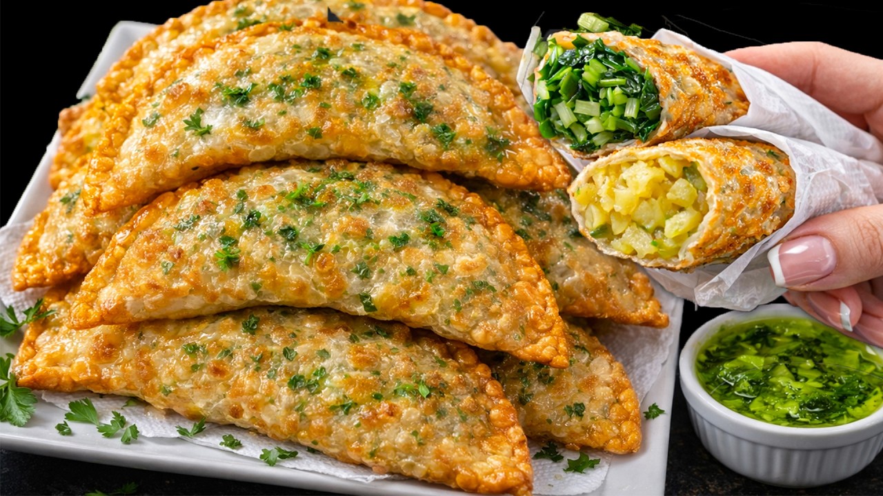 Самый любимый перекус для ифтара в Рамадан 🌙 Афганские болани с 2 начинками 😍🌱🥟🥔