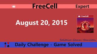 Microsoft Solitaire Collection | FreeCell Expert - August 20, 2015 | Daily Challenges screenshot 3