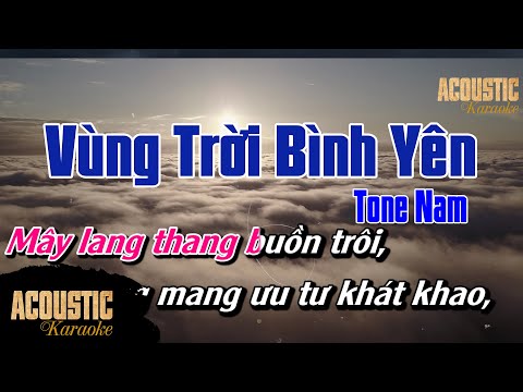 Vùng Trời Bình Yên || Karaoke Beat Acoustic PIANO | Tone Nam