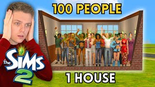 Can I force 100 sims into one house in The Sims 2?