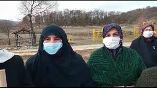 Kozlu köyünün Çerkes kadınlarından köylerinde açılacak olan altın-bakır madeni için basın açıklaması