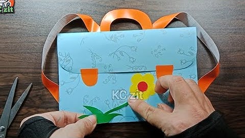 Cặp sách xinh xắn mĩ thuật lớp 2 | cắt dán cặp sách bằng giấy màu | KCzit