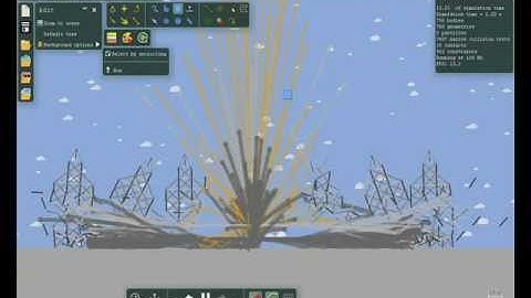 Algodoo: destroyable tower & nuke !!!