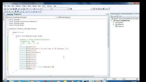 C# Console : Lesson 1-2 Console.Write() or WriteLine()